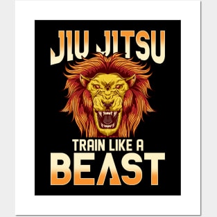 Train Like a Beast BJJ Jiu Jitsu Trainer & Coach Posters and Art